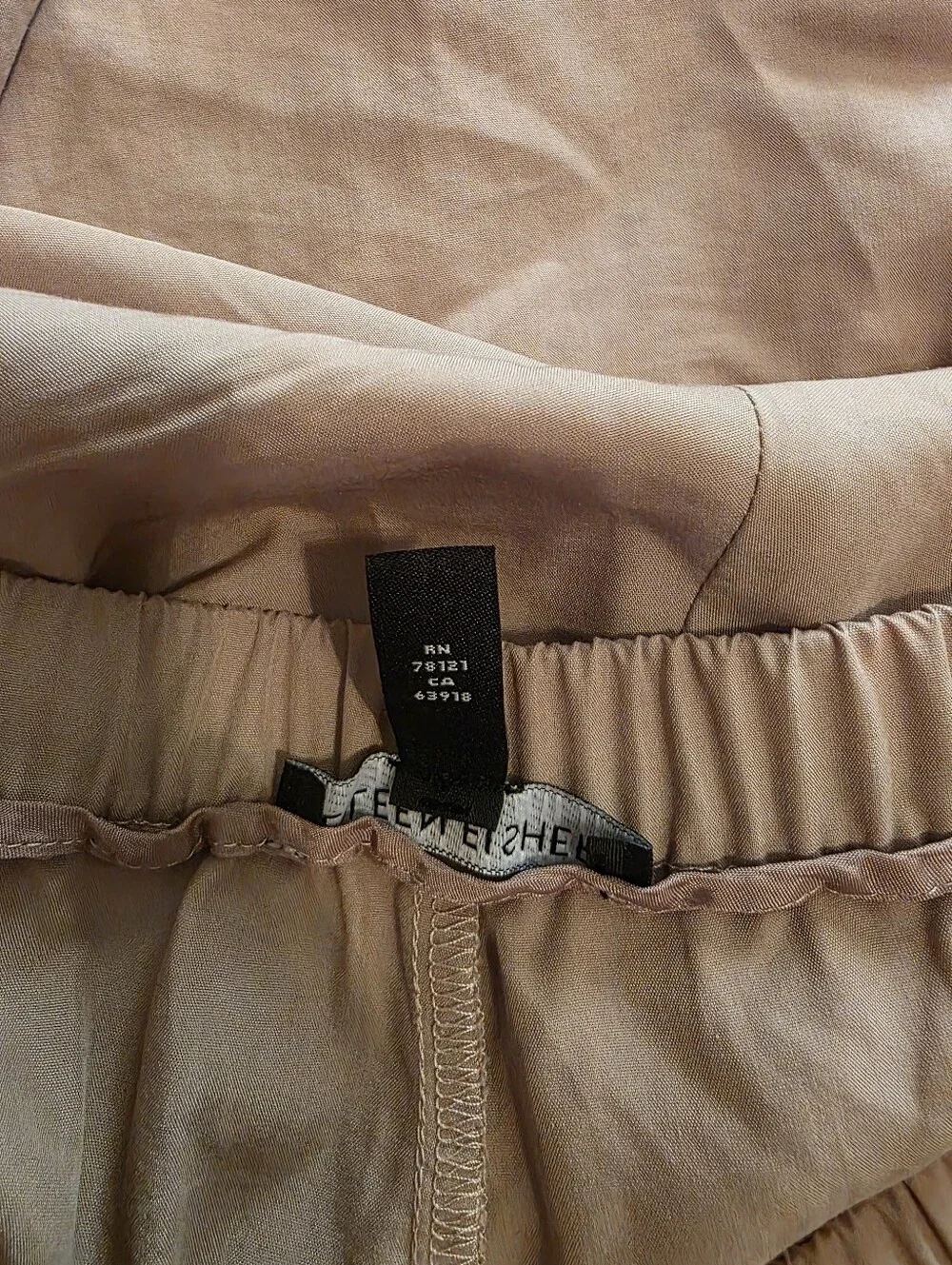 Eileen Fisher Neutral Pull On Wide Leg Pants PS